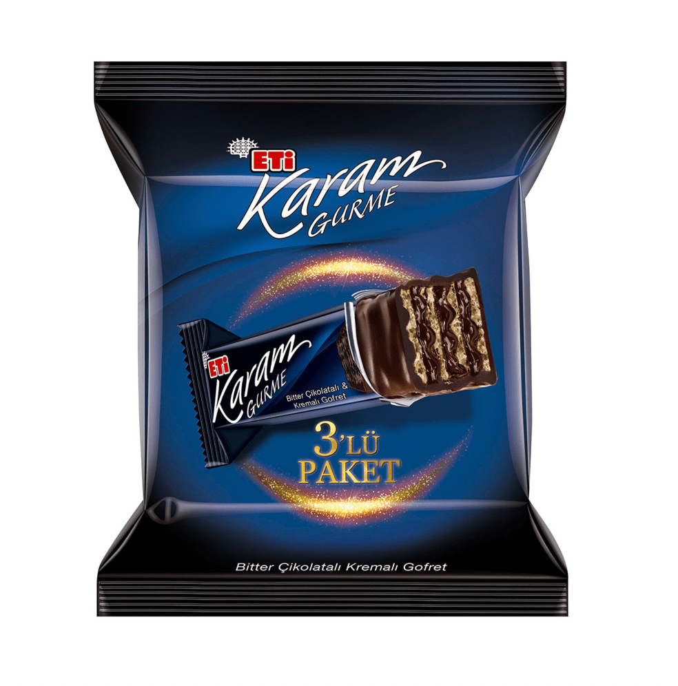 Eti Karam Gurme Bitter Chocolate Wafer 1.76oz, 3 pieces - Turkish Gift Buy
