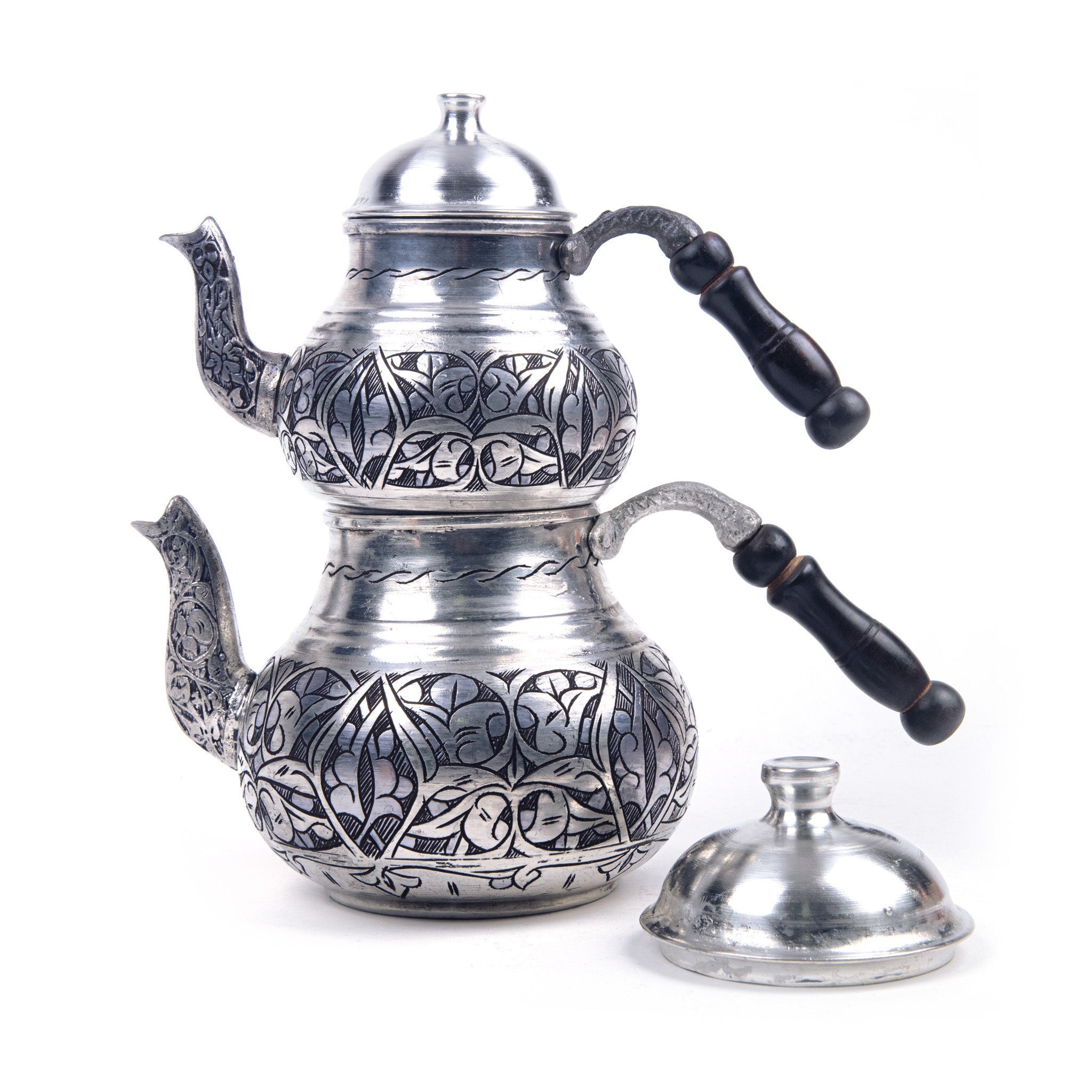 Copper Tea Maker, Hammered Copper Turkish Teapot With Engravings