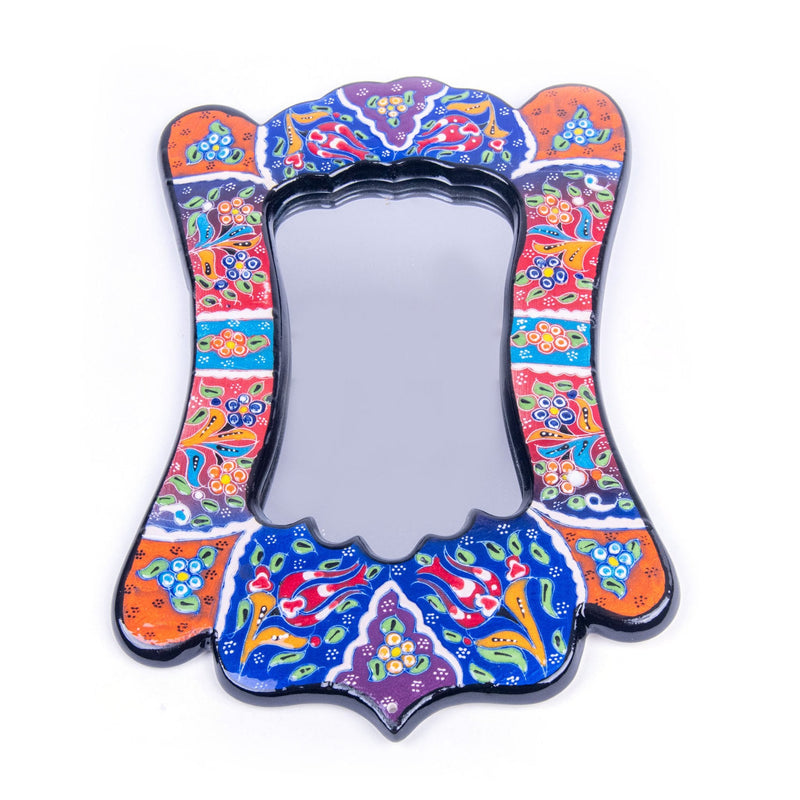 Turkish Ceramic Handmade Angled Mirror - 30 cm (12&