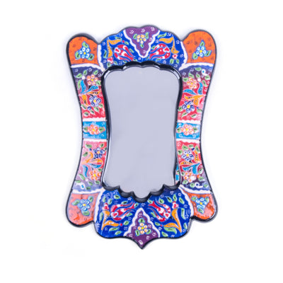 Turkish Ceramic Handmade Angled Mirror - 30 cm (12'') - Turkish Gift Buy