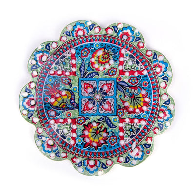 Turkish Ceramic Handmade Embossed Coaster - Turkish Gift Buy
