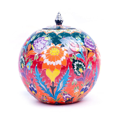 Turkish Ceramic Handmade Round Jar - 23 cm (9.2'') - Turkish Gift Buy