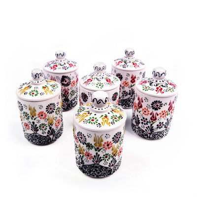 Turkish Ceramic Handmade Spice Set - White - Turkish Gift Buy