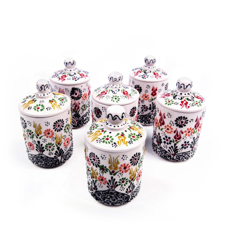 Turkish Ceramic Handmade Spice Set - White - Turkish Gift Buy