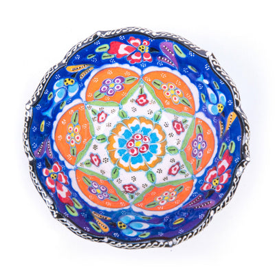 Turkish Ceramic Handmade V Relief Bowl - 16 cm (6.4'') - Turkish Gift Buy