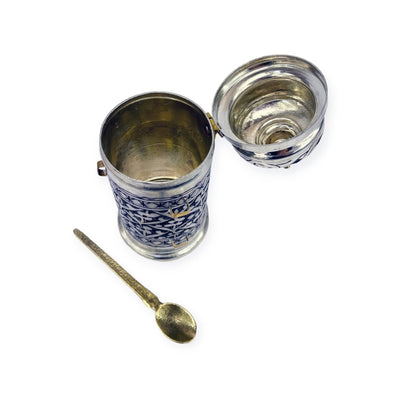 Copper Turkish Coffee Container With Scoop - Turkish Gift Buy