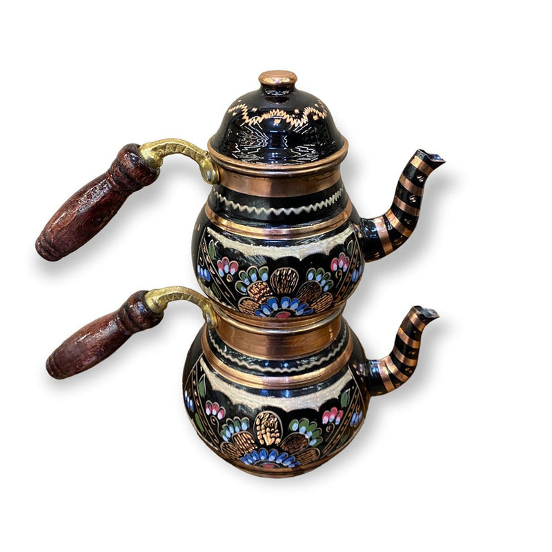 Enamel Stone Copper Turkish Teapot, Small Size - Turkish Gift Buy