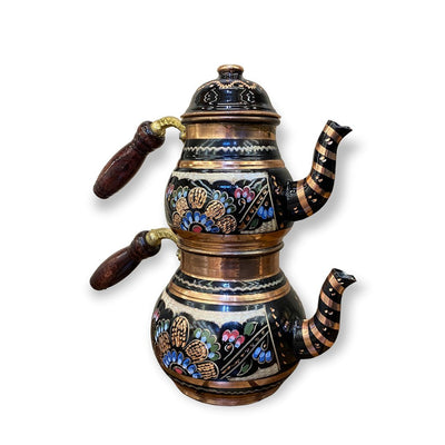 Enamel Stone Copper Turkish Teapot, Small Size - Turkish Gift Buy