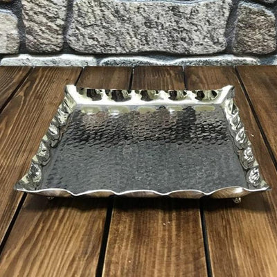 Hammered Square Copper Tray - Turkish Gift Buy