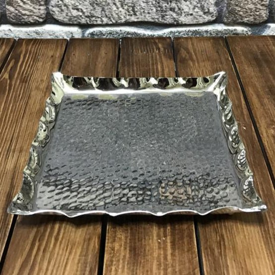 Hammered Square Copper Tray - Turkish Gift Buy