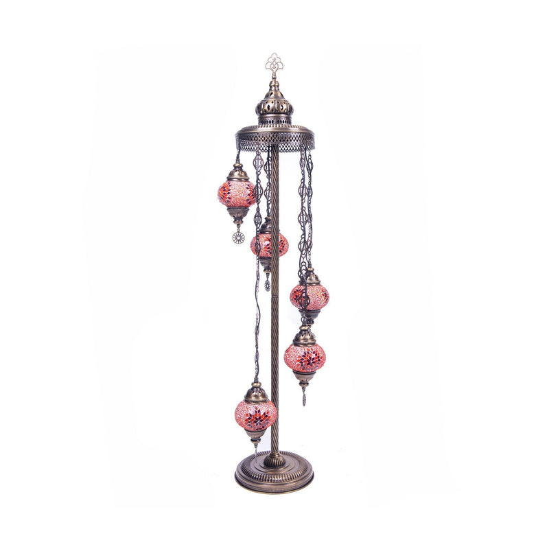 Antique Mosaic Floor Lamp With 5 Globes - No.2 Size - Turkish Gift Buy