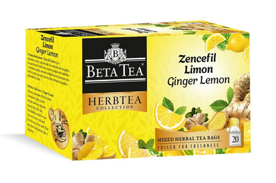 Beta Tea Ginger Lemon Herbal Tea - 20 Tea Bags - Turkish Gift Buy