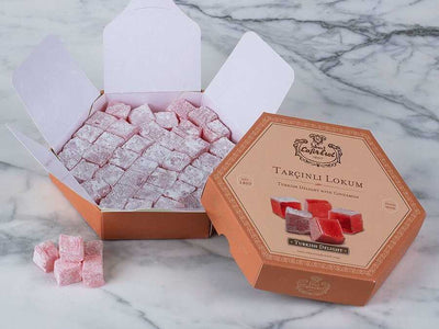 Cafer Erol Cinnamon Turkish Delight In Hexagon Box - 12.35oz - Turkish Gift Buy