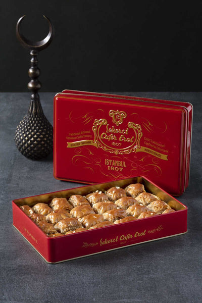 Cafer Erol Home Baklava With Walnut, Red Tin Box - 35.27oz - Turkish Gift Buy