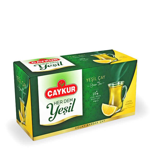 Caykur Green Tea With Lemon - 25 Tea Bags - Turkish Gift Buy