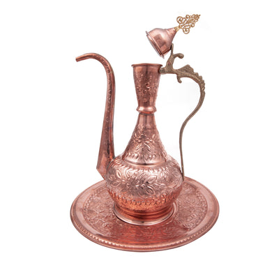 Engraved Embossed Decorative Copper Ewer - Turkish Gift Buy