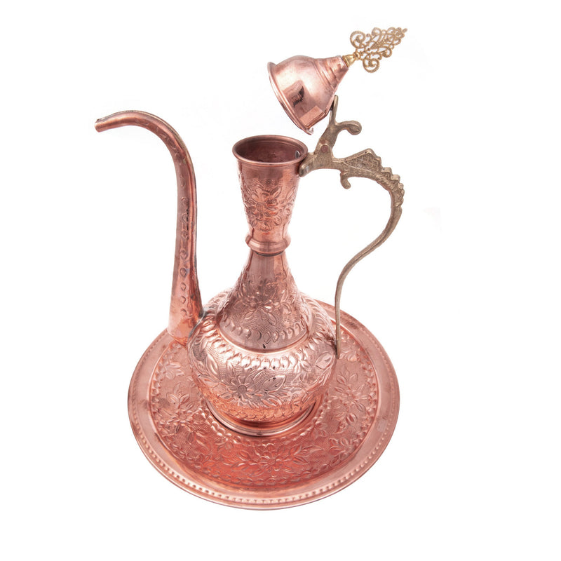 Engraved Embossed Decorative Copper Ewer - Turkish Gift Buy