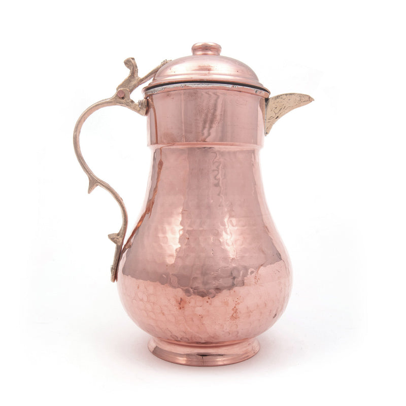 Gangotri Copper Pitcher w Lid 48 oz - Objects of Beauty