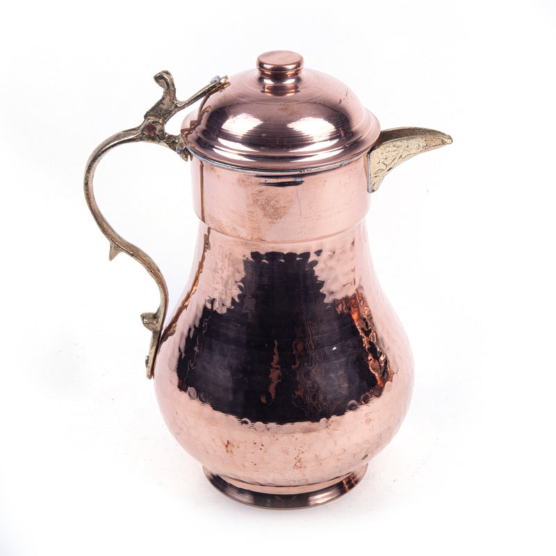 Hammered Copper Pitcher With Lid - Turkish Gift Buy