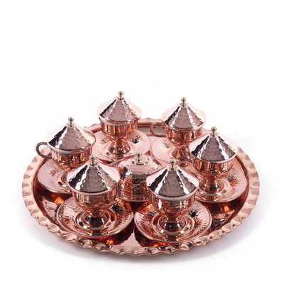 Hammered Handmade Copper Turkish Coffee Set - Turkish Gift Buy