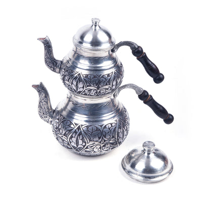 Heavy Engraved Copper Turkish Tea Pot - Turkish Gift Buy