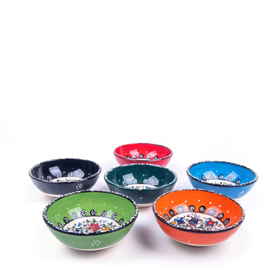 Turkish Ceramic Handmade Bowl Set Of Six - 12 cm (4.8") - Turkish Gift Buy