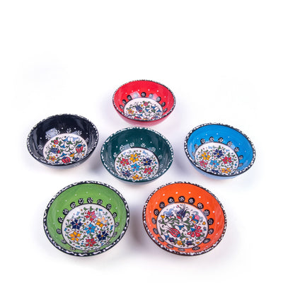 Turkish Ceramic Handmade Bowl Set Of Six - 12 cm (4.8") - Turkish Gift Buy