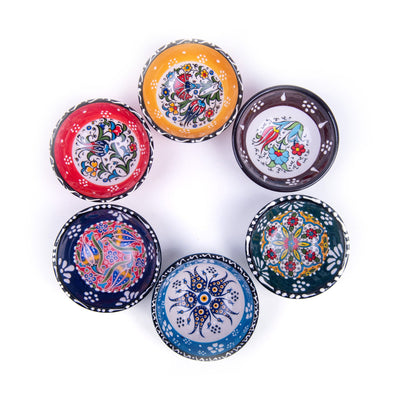 Turkish Ceramic Handmade Bowl Set Of Six - 8 cm (3.2") - Turkish Gift Buy