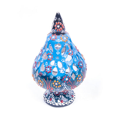 Turkish Ceramic Handmade Candle Holder - Blue - Turkish Gift Buy