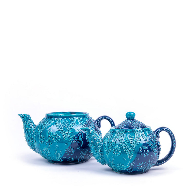 Turkish Ceramic Handmade Embossed Tea Pot - Turkish Gift Buy