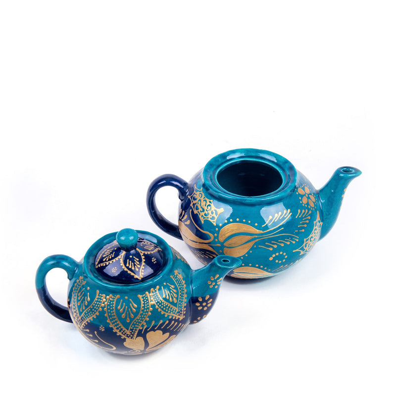 Turkish Ceramic Handmade Gold Design Tea Pot - Turkish Gift Buy