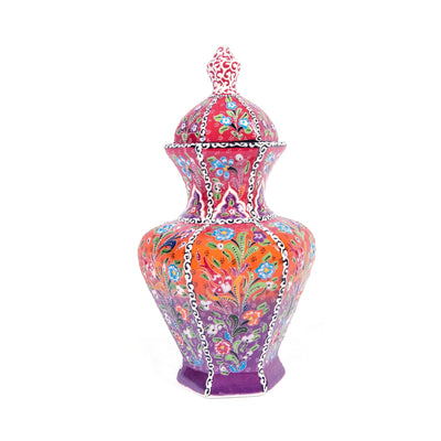 Turkish Ceramic Handmade Hexagon Cube Vase - 30 cm (12'') - Turkish Gift Buy