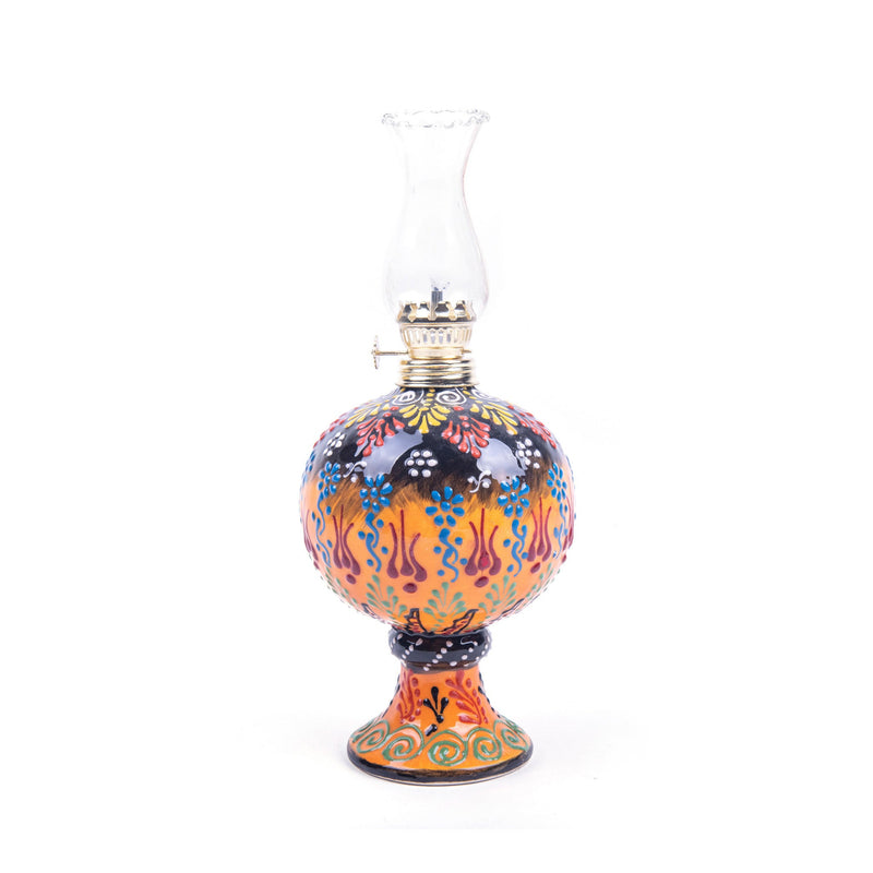 Turkish Ceramic Handmade Oil Lamp With Glass - Turkish Gift Buy