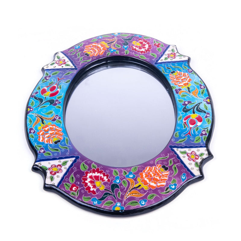 Turkish Ceramic Handmade Oval Mirror - 34 cm (13.6&