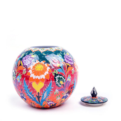Turkish Ceramic Handmade Round Jar - 23 cm (9.2'') - Turkish Gift Buy