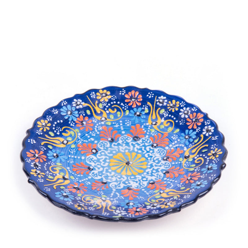 Turkish Ceramic Handmade Round Plate - 18 cm (7.2") - Turkish Gift Buy