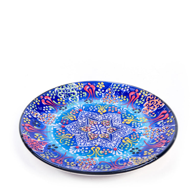 Turkish Ceramic Handmade Round Plate - 18 cm (7.2") - Turkish Gift Buy