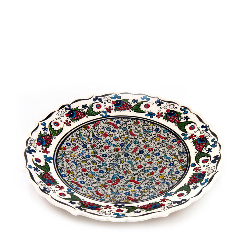 Turkish Ceramic Handmade Round Plate - 25 cm (10") - Turkish Gift Buy