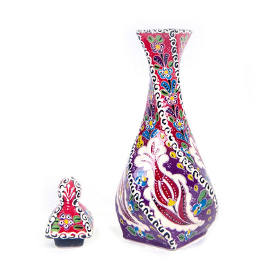 Turkish Ceramic Handmade Screwed Vase - 30 cm (12'') - Turkish Gift Buy