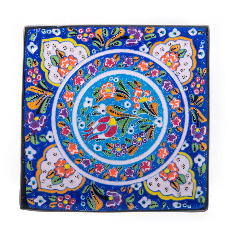 Turkish Ceramic Handmade Square Plate - 20 cm (8&