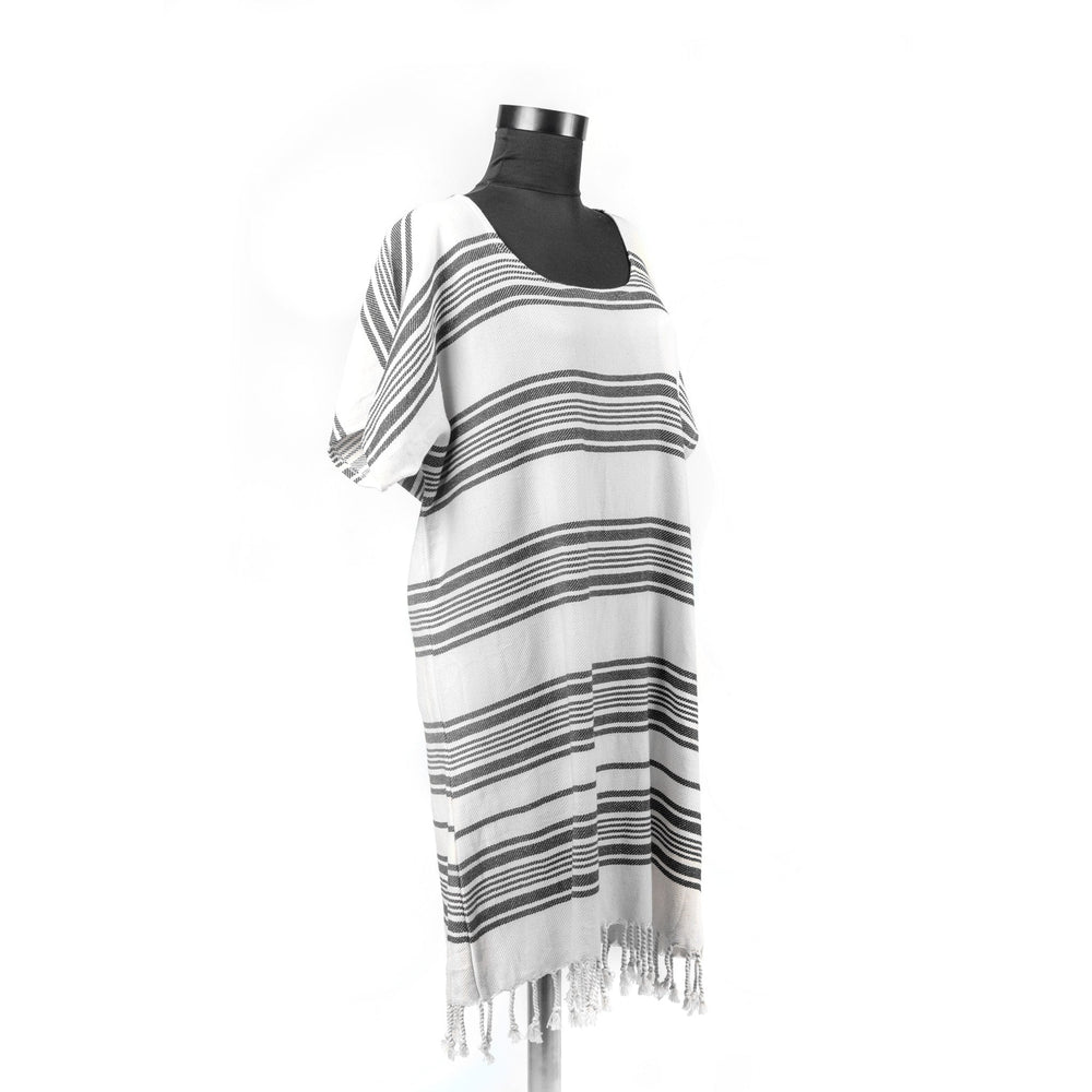 Turkish Towel, Beach Dress With Striped, Black