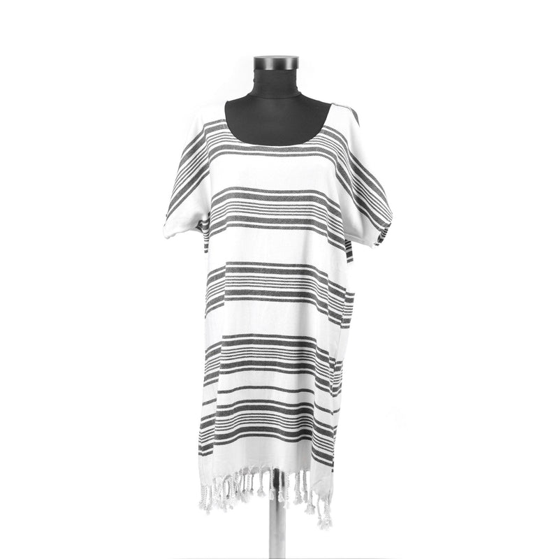 Turkish Towel, Beach Dress With Striped, Black - Turkish Gift Buy