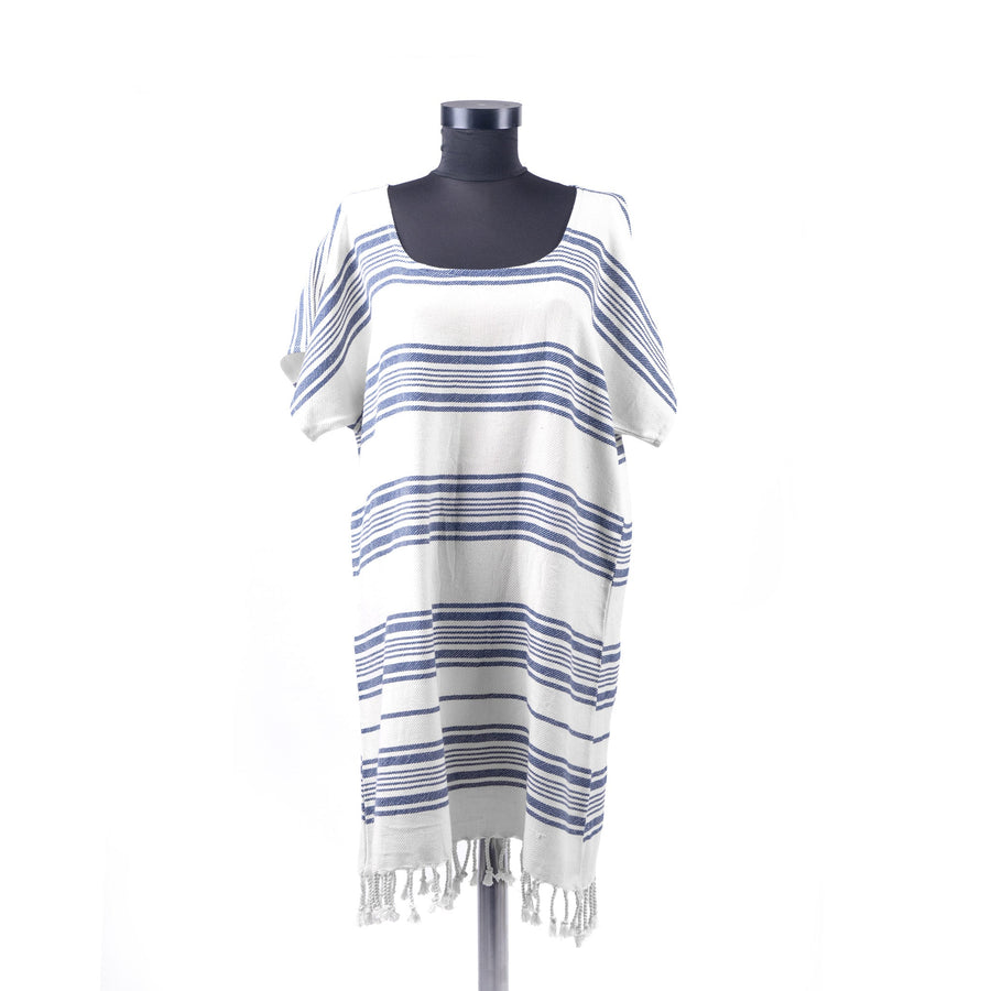Turkish Towel, Beach Dress With Striped, Blue