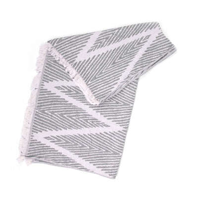 Turkish Towel, Zig Zag Design Peshtemal, Black - Turkish Gift Buy